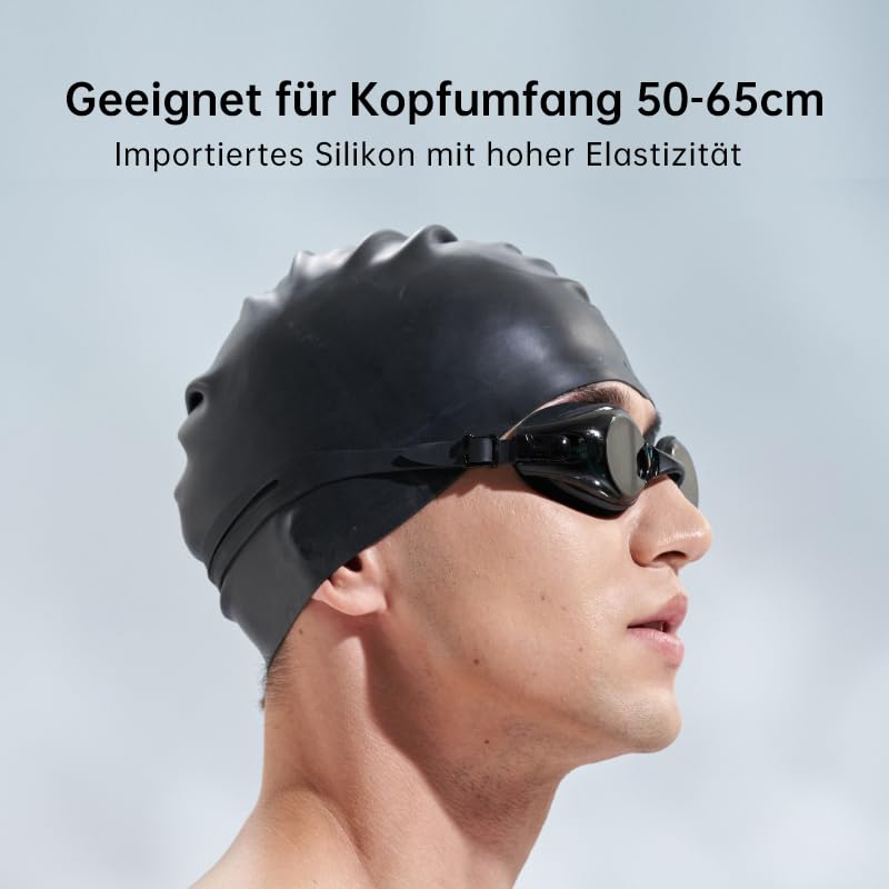 Swimming Goggles Anti-Fog – UV Protection HD Lens with Adjustable Straps & Interchangeable Nose Pieces, White