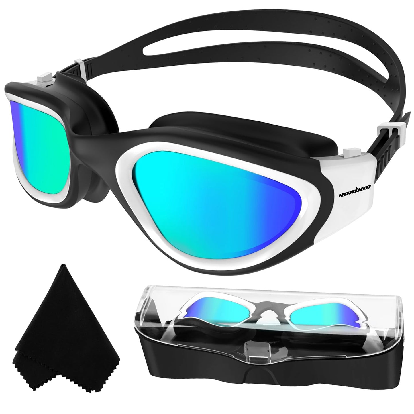 Polarized/Non-Polarized Swim Goggles – Waterproof Anti-Fog UV Protection, Adjustable Fit for Adults & Teens