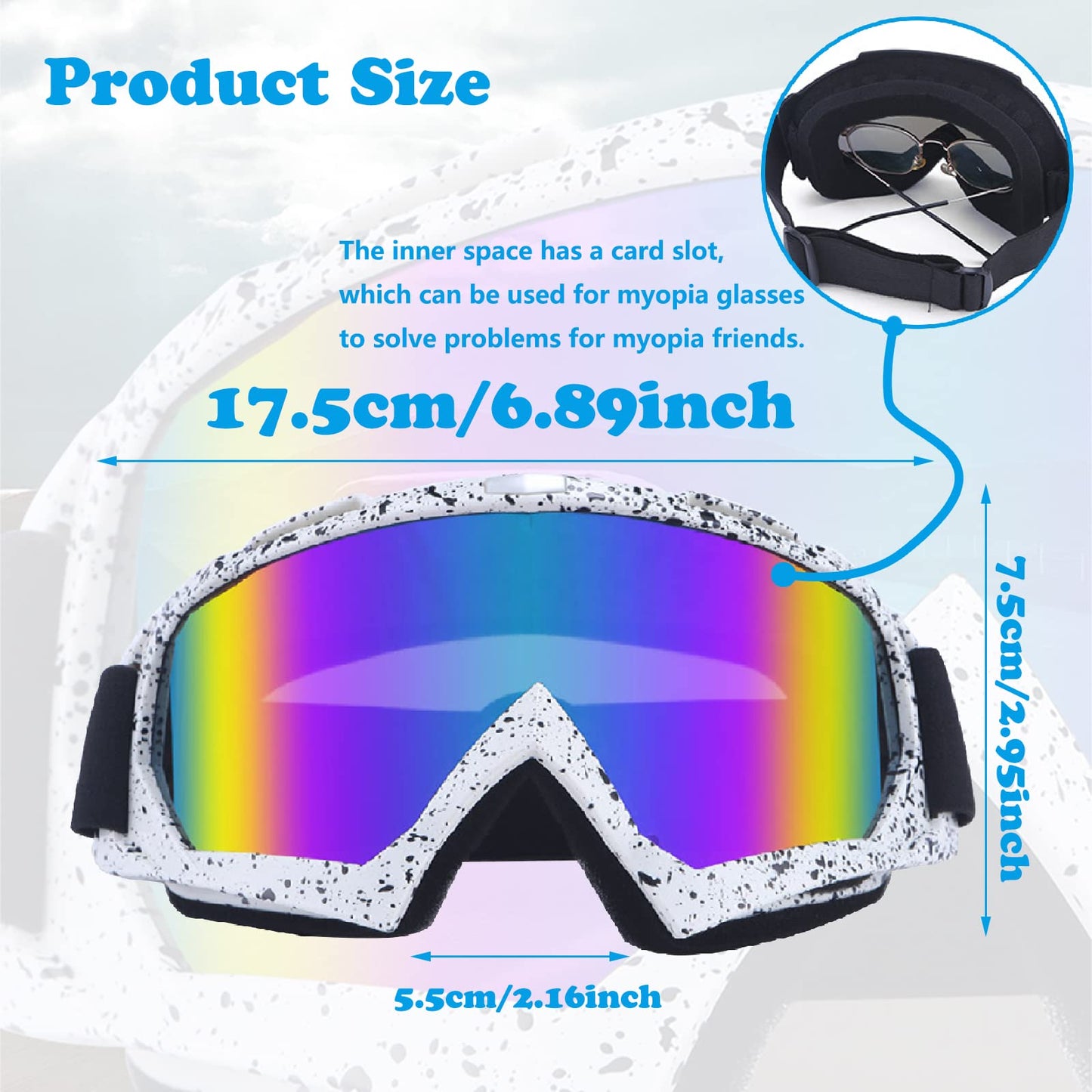 Unisex OTG Skibrille – Antibeschlag, UV-Schutz, Outdoor-Sport