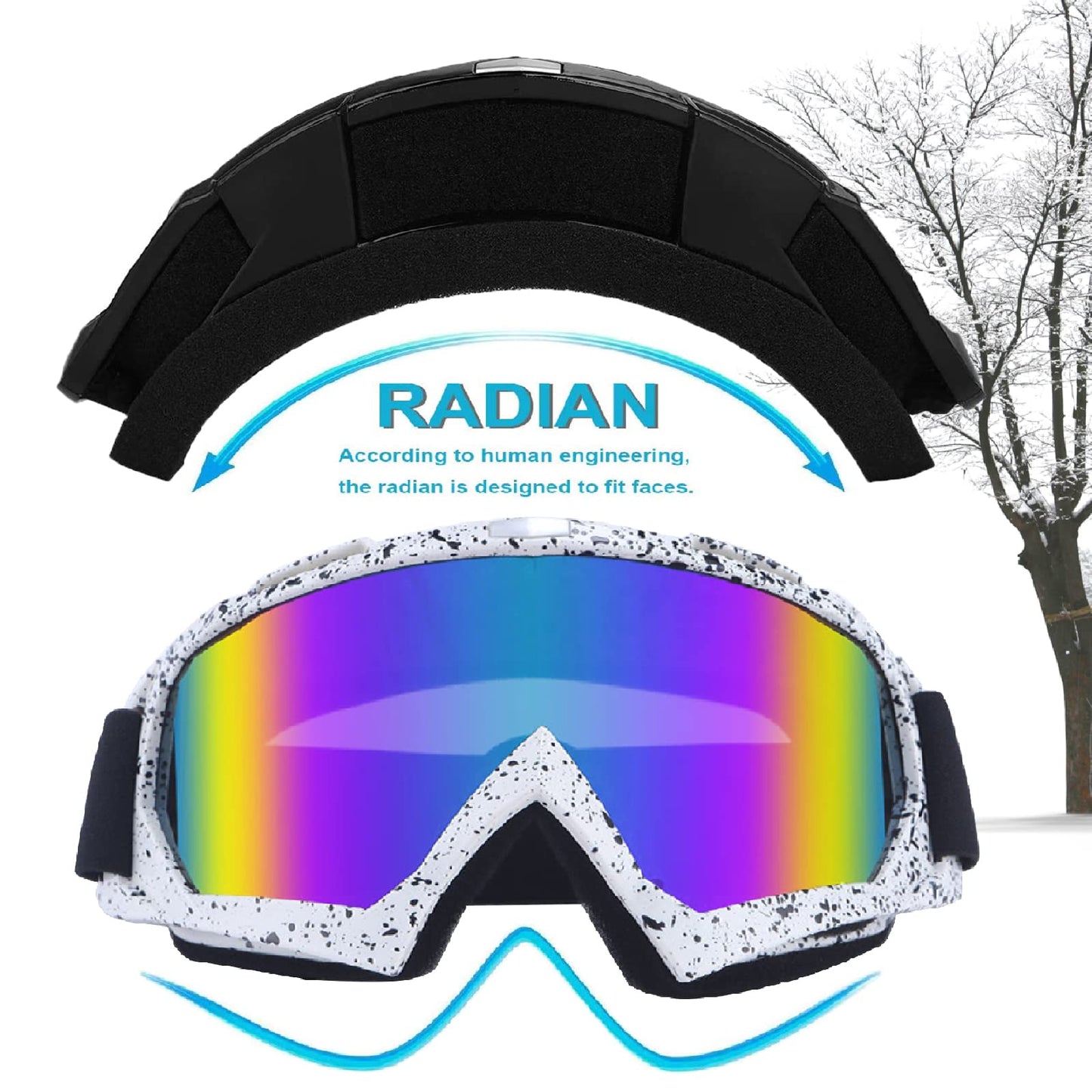 Unisex OTG Skibrille – Antibeschlag, UV-Schutz, Outdoor-Sport