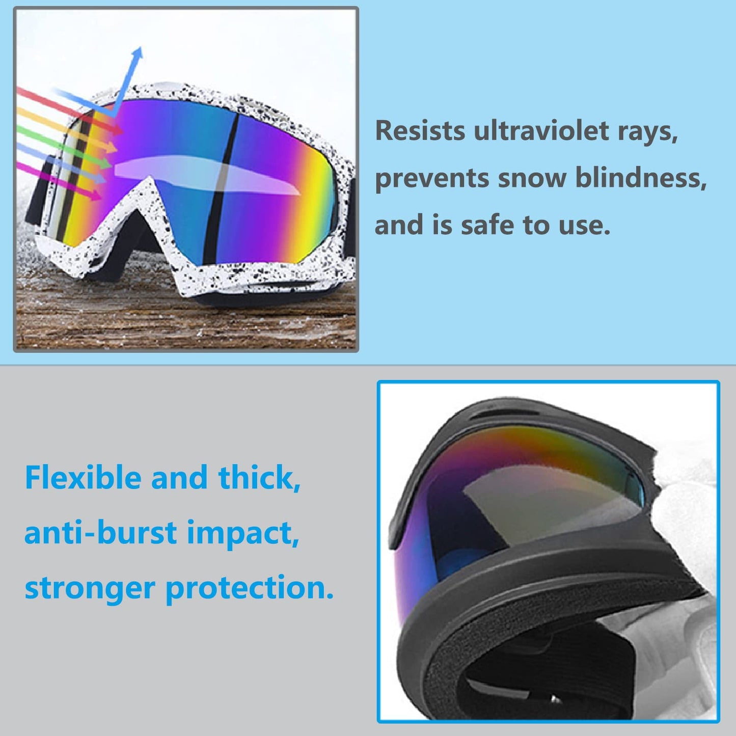 Unisex OTG Skibrille – Antibeschlag, UV-Schutz, Outdoor-Sport