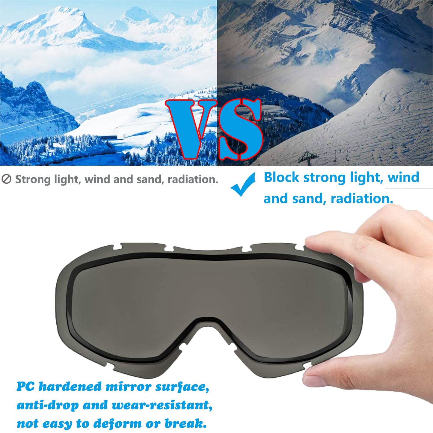 Unisex OTG Skibrille – Antibeschlag, UV-Schutz, Outdoor-Sport