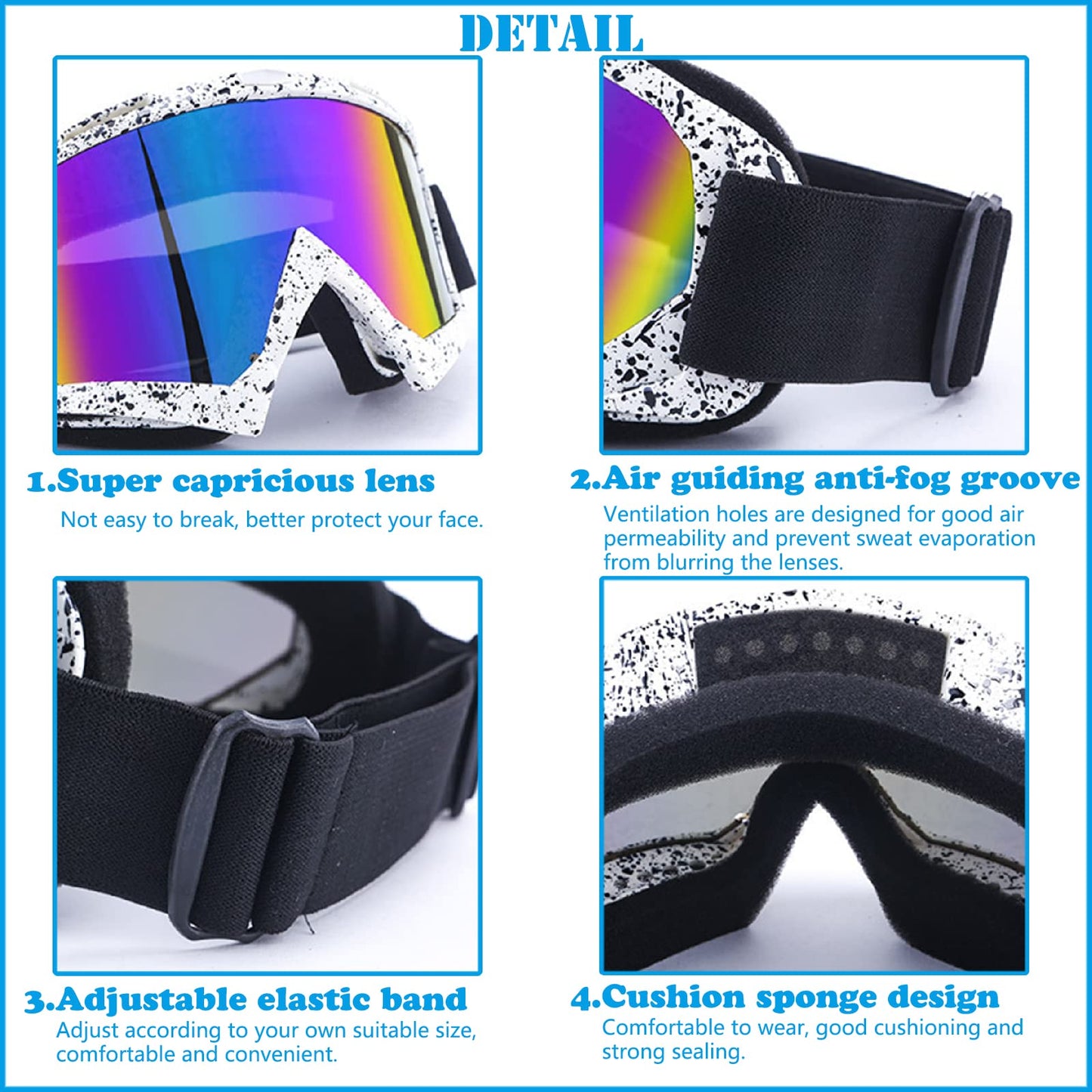 Unisex OTG Skibrille – Antibeschlag, UV-Schutz, Outdoor-Sport