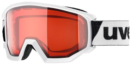 uvex athletic LGL - Skibrille für Damen und Herren - konstrastverstärkend - vergrößertes, beschlagfreies Sichtfeld - white/lasergold lite-rose - one size