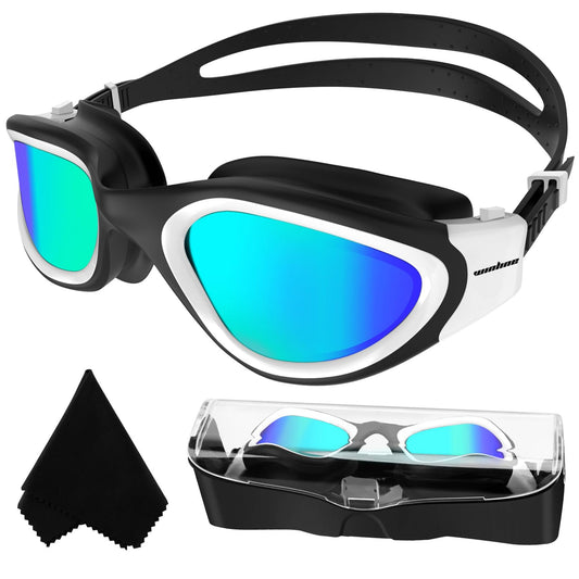 Polarized/Non-Polarized Swim Goggles – Waterproof Anti-Fog UV Protection, Adjustable Fit for Adults & Teens